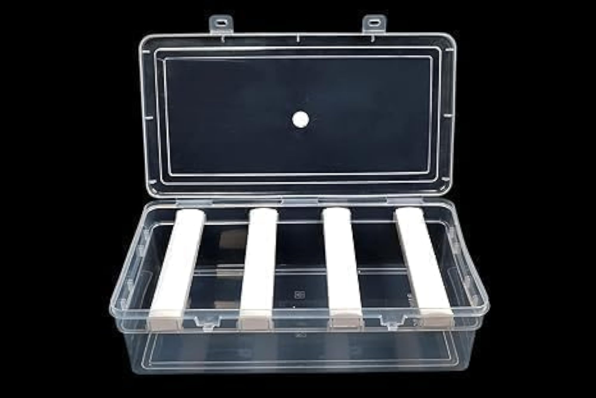 Clear Plastic Bangle Box with 4 Compartments for Organizing